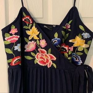 ASOS embroidered midi wrap dress.